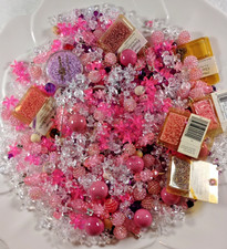 Pink Mixed Craft Beads Lot 1.25 Lbs Acrylic Plastic Jewelry Making Bulk Mix