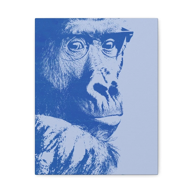 Educated Gorilla Abstract Animal Canvas Print