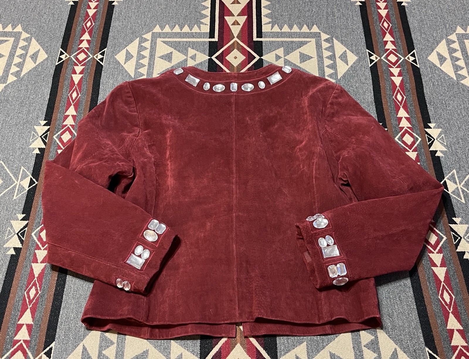 Boston Proper Ruby Red Suede Leather Jacket Women… - image 5