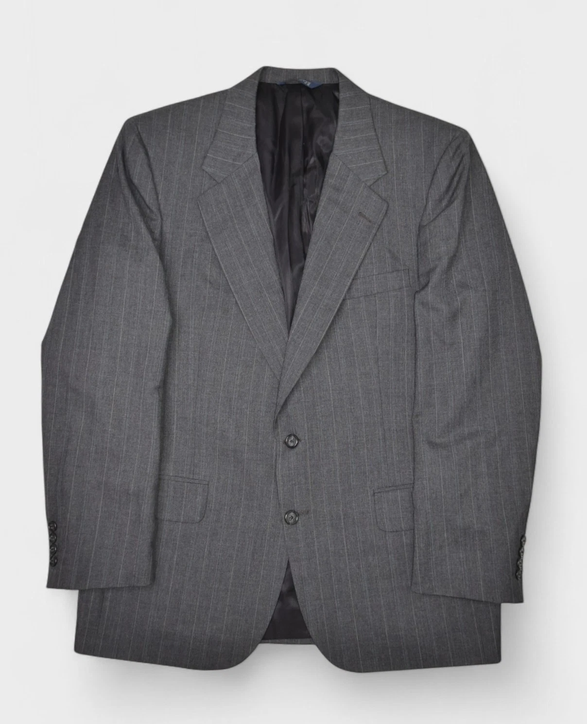 Giacca Burberry uomo 42R grigio gesso righe lana cappotto sportivo tuta blazer vintage