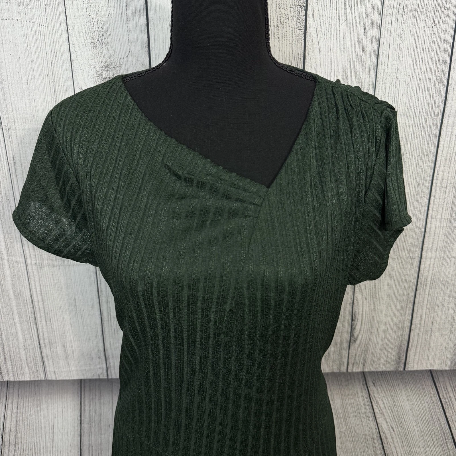 VETEMENTS Maxi abito donna Mia Joy XL verde scuro autorigato elasticizzato
