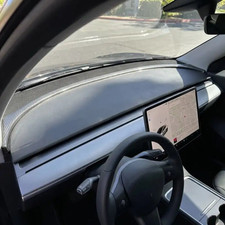 Tesery Dashboard Overlay Carbon Fiber Compatible With Tesla Model 3 Y Matte