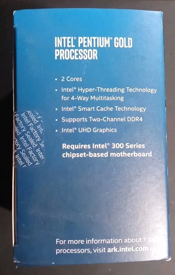 Pentium Gold G5400 LGA1151 4MB CACHE Intel Desktop Processor New Sealed - Image 2 of 4
