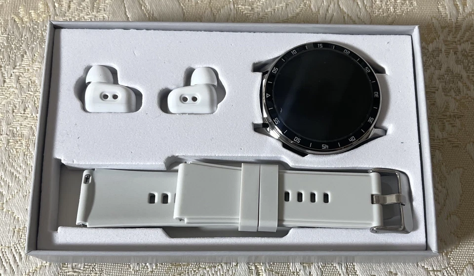 Smartwatch com fones de ouvido masculino smartwatch 2 em 1 TWS fone de ouvido branco - Imagem 2 de 3