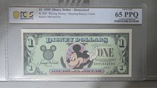 1999 PCGS 65PPQ $1 Disney Dollar. Waving Mickey, Sleeping Beauty