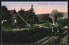 Drei-Annen, Brockenbahn vor Waldpanorama, Ansichtskarte 