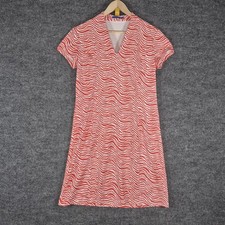 J. McLaughlin Ivana Dress Catalina Cloth size L V-neck pullover Peach white