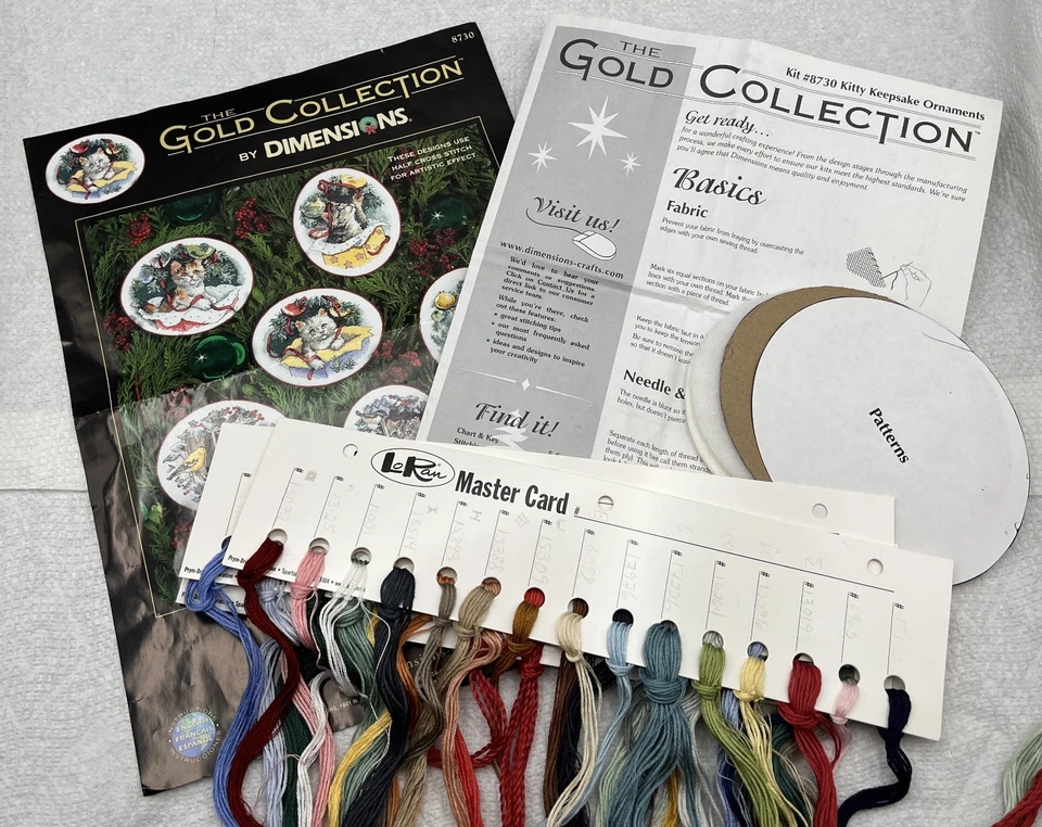 Размеры Золотой Kitty сувенир украшения крестиком диаграмма и остатки нити - Изображение 3 из 3