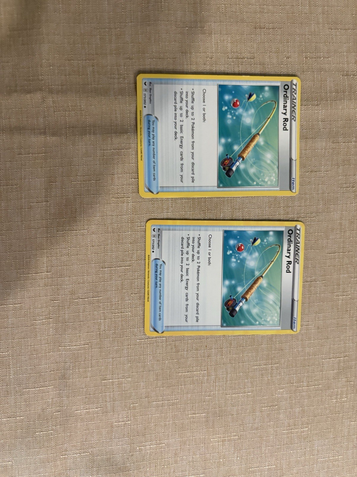 Pokémon Sword & Shield Ordinary Rod Trainer-Item 2 Cards English