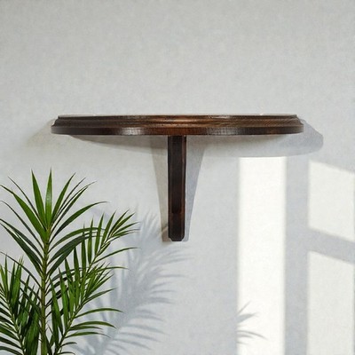VTG Solid Wood Half Round Beveled Edge Hanging Wall Display Trinket Shelf 11''
