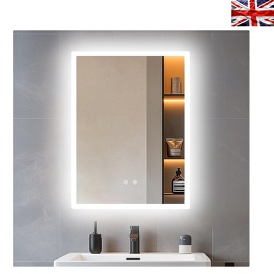 Rechteckiger Badspiegel 60x45cm mit LED-Leuchten: Antibeschlag & Memory-Funktion
