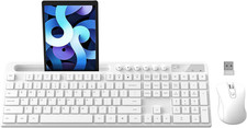 Wireless Keyboard and Mouse Combo, MARVO 2.4G Ergonomic WHITE