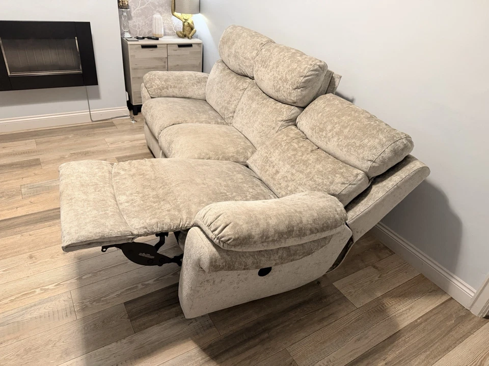 3 Seater Power Recline Sofa Grey Fabric - Image 4 of 4