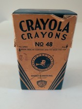 Vintage CRAYOLA CRAYON No 48 BINNEY SMITH Box Crayons Missing One Crayon