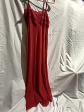 Victorias Secret Red Lace Chemise Gown Slip N...