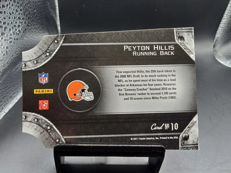 2011 Panini Crown Royale Majestic Peyton Hillis #10 - Cleveland Browns - Image 2 of 2