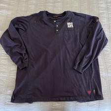 Ariat FR Shirt Mens XXL Blue Long Sleeve Henley Flame Resistant CAT2 2112