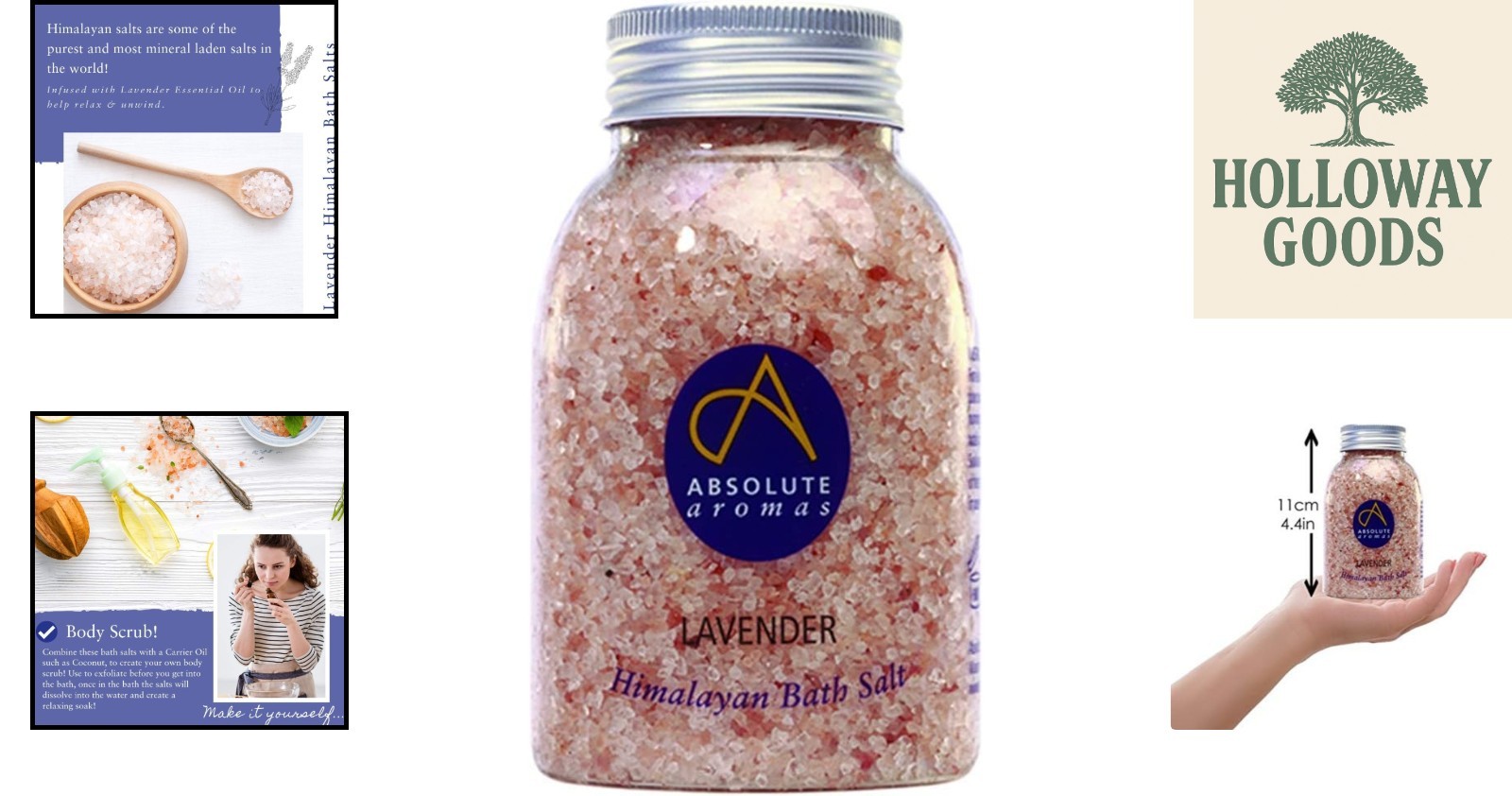 Cruelty-Free Lavender Bath Salts 290g - Natural Himalayan Salt for Stress Relief