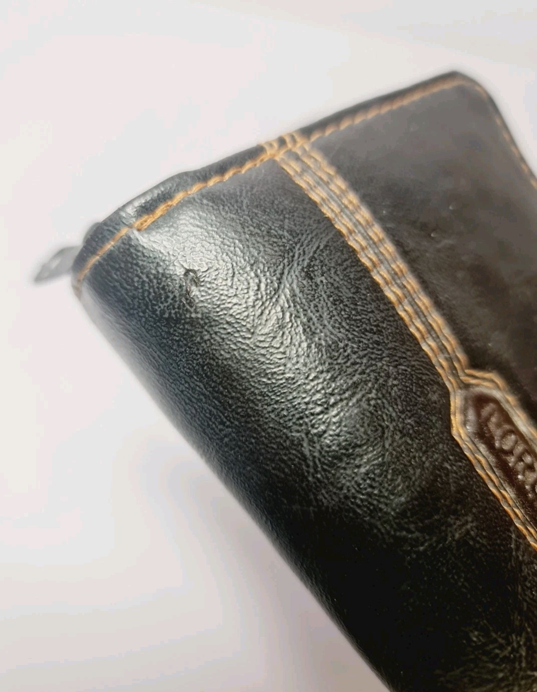 Lorenz Small Dark Brown Patchwork Soft Leather Du… - image 12