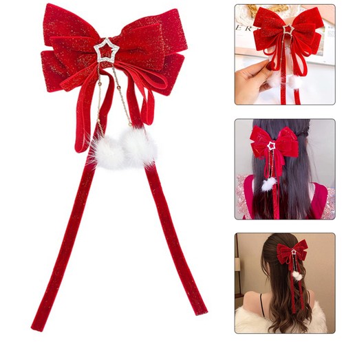 Big Bow Hair Card Barrette for Women Girl Child Girls Red - Picture 8 of 10