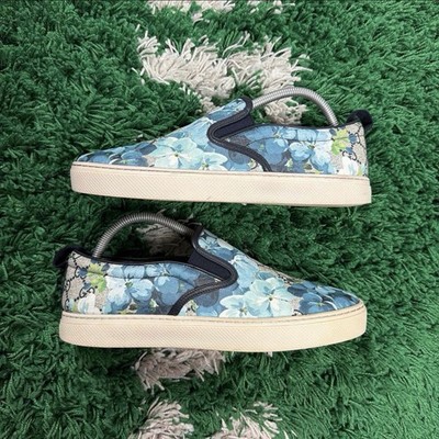 Size 7.5G / 8M - Gucci GG Supreme Canvas Blooms Blue Floral Slip-On - Clean