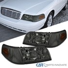 Fits 1998-2011 Ford Crown Victoria Smoke Headlights Corner Parking Signal Lamps