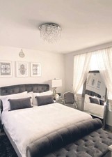 DREAMS Ellis Velvet-Finish Upholstered Sleigh King Sized Bed Frame In Dark Grey