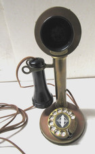 Western Electric Candlestick Brass Dial Telephone Modular Jack Works