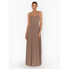 Show Me Your Mumu FaithCowl Maxi Dress Neutral Beige Chiffon XS NWT Bridesmaid
