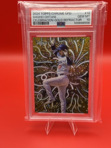 Shohei Ohtani 2024 Topps Chrome Update Celebration Gold Refractor /50 PSA 10 #12