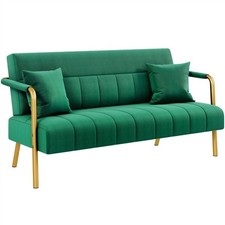 2 Seater Modern Sofa Small Velvet Fabric Loveseat Futon, for Bedroom Living Room