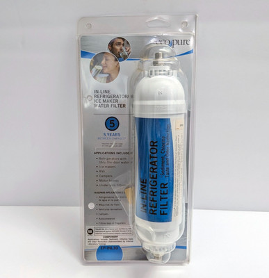 EcoPure EP-INL30 In-Line Refrigerator Ice Maker Water Filter 5 Year NEW Sealed