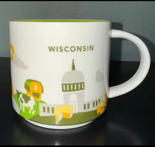 Starbucks 2017 You Are Here Collection Wisconsin 14oz Coffee Tea Mug
