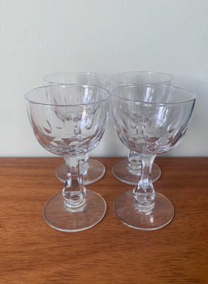 Vintage Set Kristall Weingläser. Olivensteckling & facettierte Stiele. Super!!
