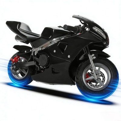 49cc 2 Stroke Mini Motorcycle Steel Frame Dual Headlight Disc Brakes 41.3x23.6in