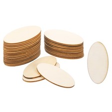 60x30mm Wood Pieces, 30 Pack Unfinished Oval Wood Shapes Wooden Cutouts