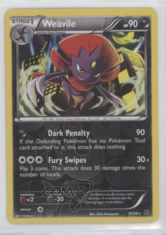 Weavile Reverse Foil Pokémon Black & White Next Destinies #70