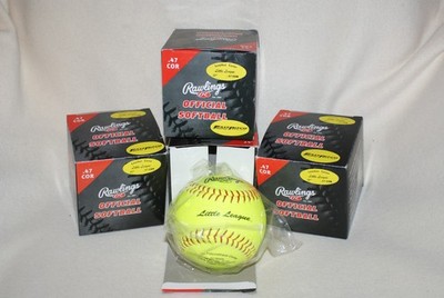 (4) Rawlings Official 12'' Yellow Little League Softball-FastPitch- NEW/Sealed