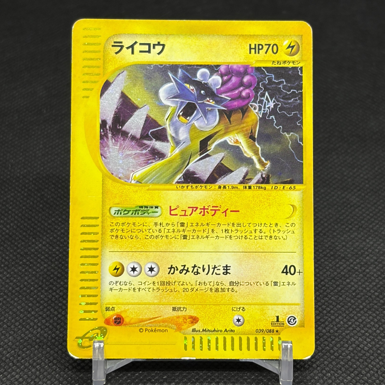 Raikou 039/088 Skyridge Split Earth 1st Ed Japanese Pokemon Card #0AB2