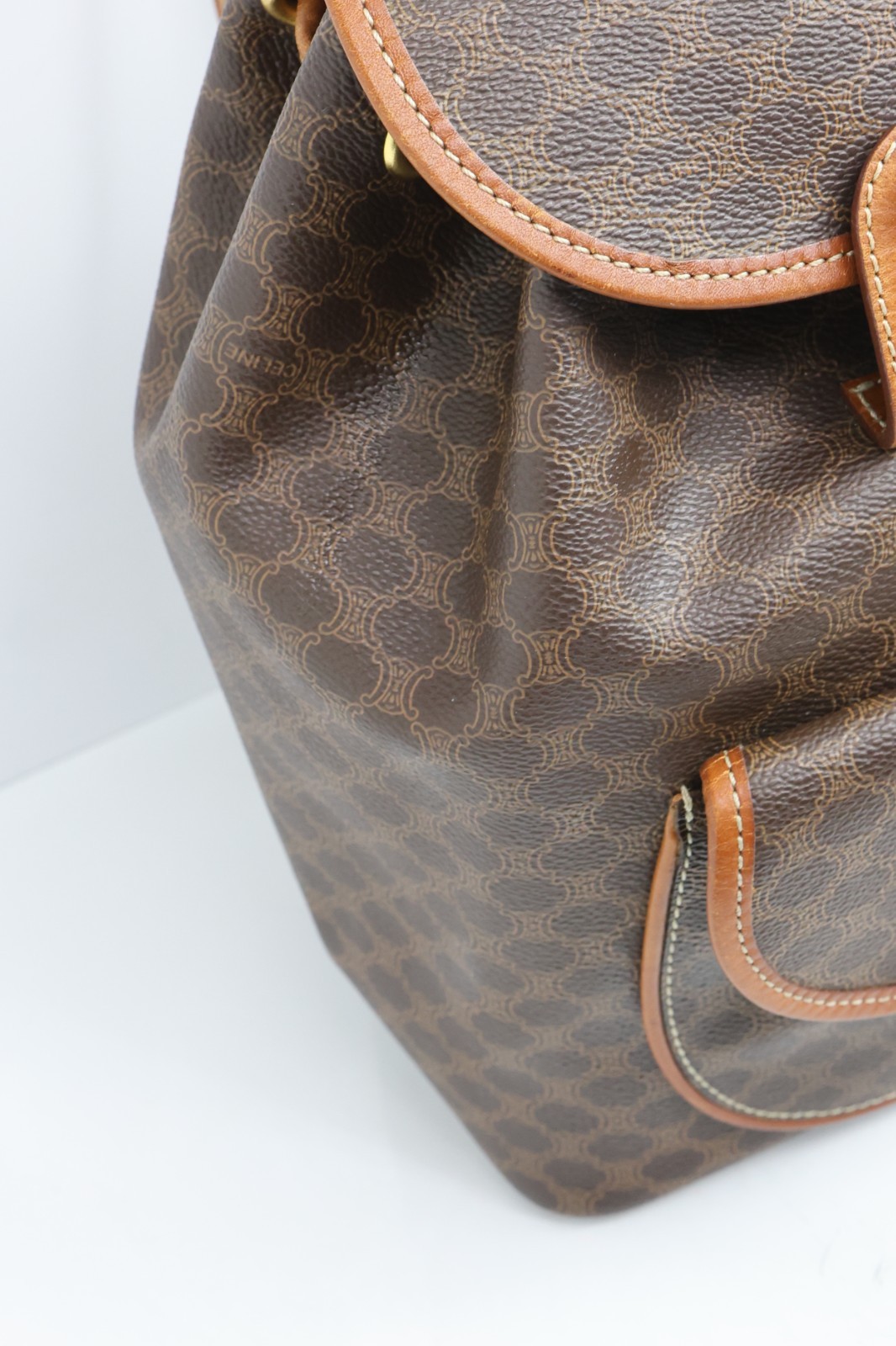 Authentic CELINE Macadam Canvas Backpack Brown PV… - image 3