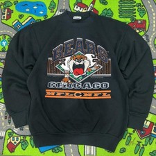 NFL Chicago Bears Tasmanian Devil reptinted black sweatshirt QT5585
