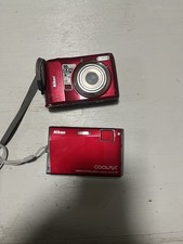Lot 2 Nikon COOLPIX Digital Cameras Red – S60 Touch & L20 – READ – Parts/Repair