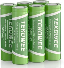 6 Pack 3.7 Volt 18650 Rechargeable Battery, 3000mAh Battery Flat Top Lithium Ba