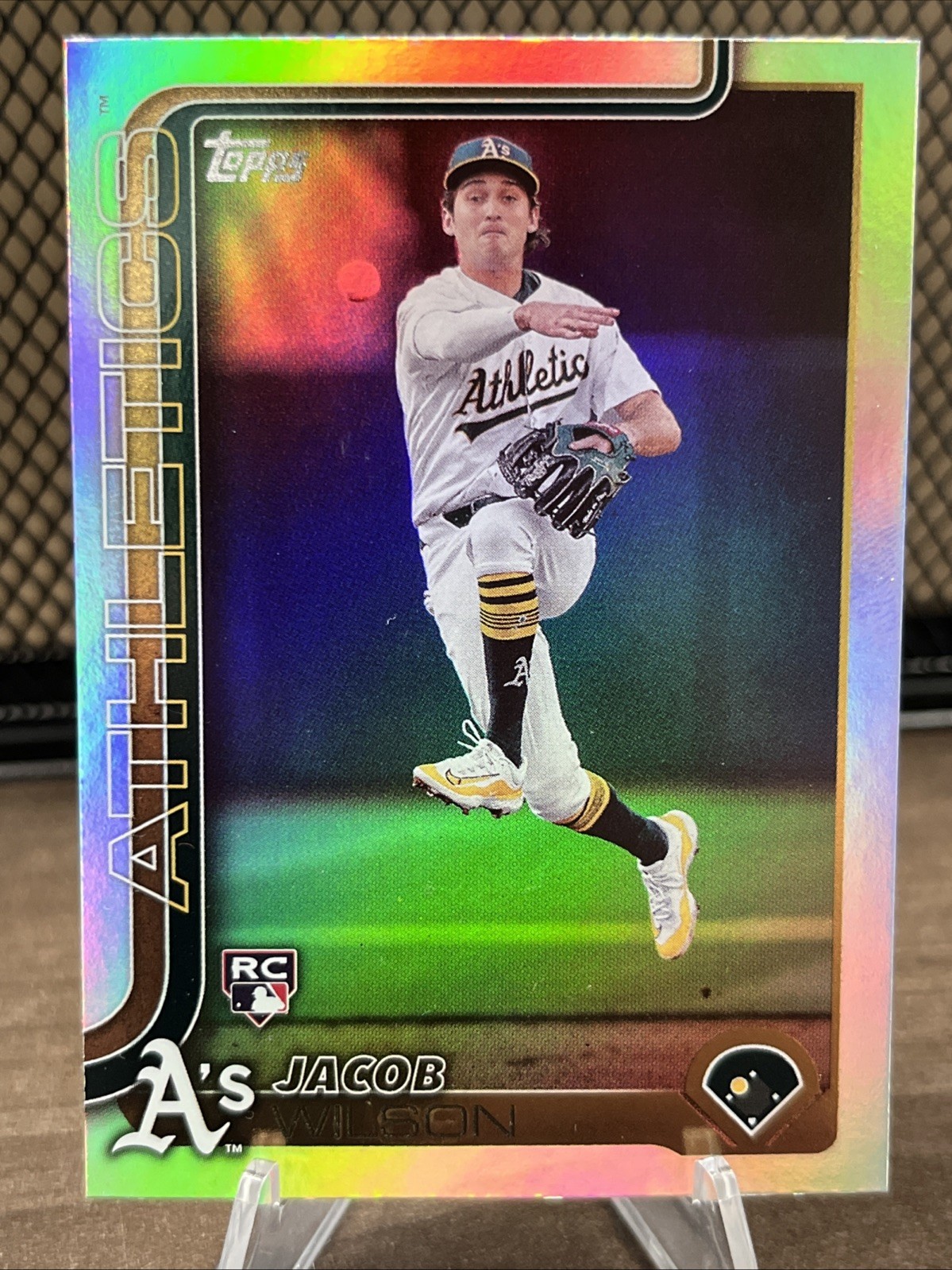 Jacob Wilson 2025 Topps Series 1 Baseball Rookie Card Rainbow Foil #314