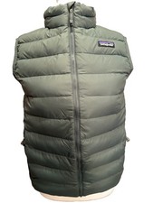 Patagonia Kids Youth Down Puffer Vest Kids Green Gray Size XL