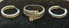 Vintage Sterling Silver Ring Size 10 & Coordinating Earrings Jewelry Lot