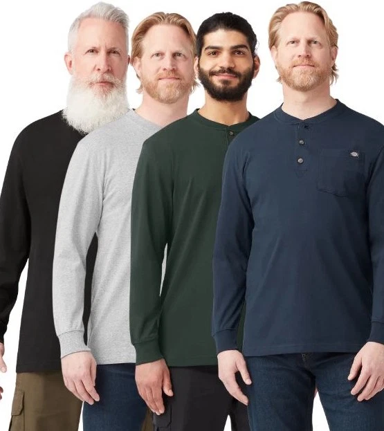 Dickies Mens Heavyweight Long Sleeve Henley T-Shirt - WL451 - Pick Color & Size
Opens in a new windo
