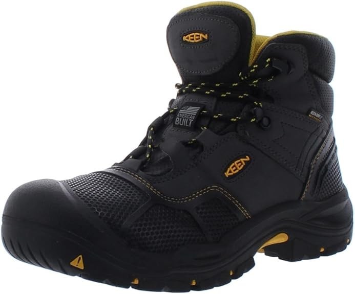 KEEN Utility Scarpa da Lavoro Uomo Logandale Punta Media Acciaio Impermeabile Raven Nero 8
