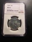 1950 Franklin Half Dollar – NGC MS62 – 90% Silver – Fresh 2025 Slab
