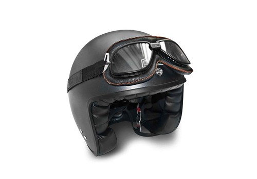 Bertoni Motorcycle Goggles Vintage Aviator Leather AF196 Mask for Jet Helmet - Picture 9 of 15
